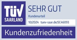TÜV Saarland Kundenzufriedenheit sehr gut 10/2024